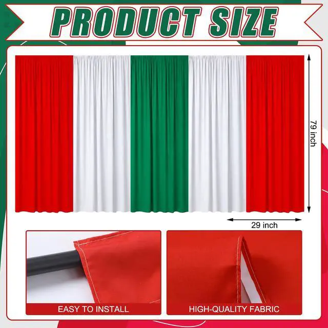 Alt view image 2 of 6 - 5 Pcs Mexican Independence Day Backdrop 16th of September Viva Mexico Backdrop Curtain Decorations for Mexican Independence Day Fiesta, 6.5 x 9.5 ft