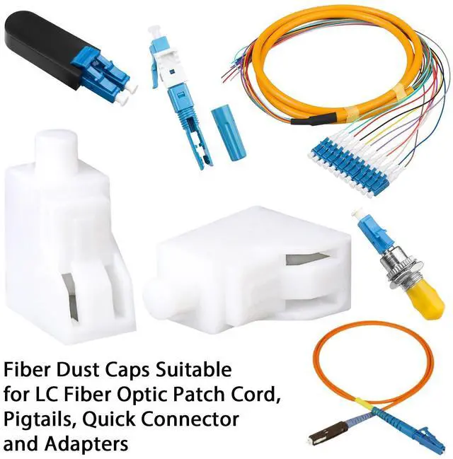 Alt view image 2 of 7 - LC Fiber Optic Dust Caps, 100 Pack LC Simplex Dust Caps for Fiber Optic Quick Connector, Patch Cord, Pigtail and Adapter