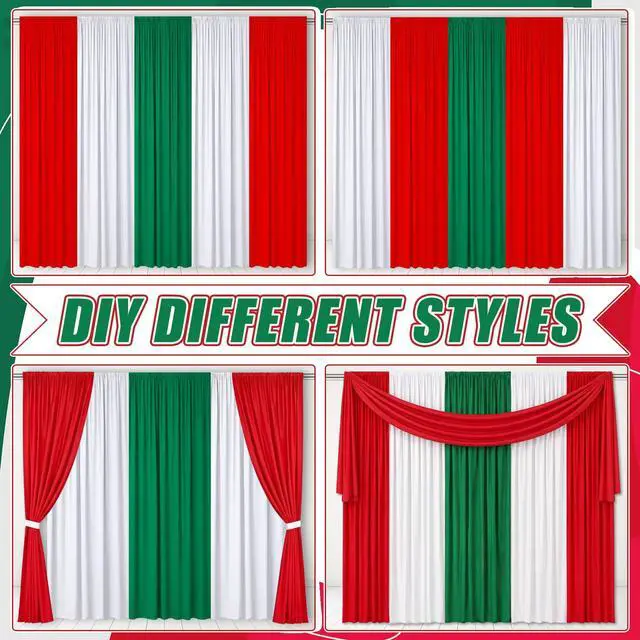 Alt view image 3 of 6 - 5 Pcs Mexican Independence Day Backdrop 16th of September Viva Mexico Backdrop Curtain Decorations for Mexican Independence Day Fiesta, 6.5 x 9.5 ft