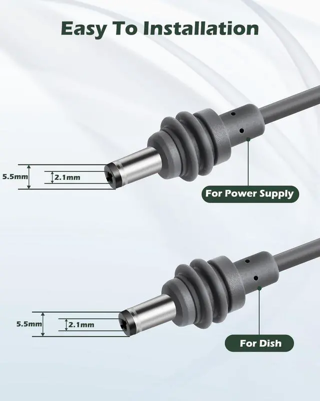 Alt view image 4 of 7 - 6.5FT Starlink Mini Cable, 18AWG Starlink Mini DC Power Cable Extension Replacement DC Power Cord Cable for Starlink Mini Power Supply Male to Male Waterproof Outdoor Gray