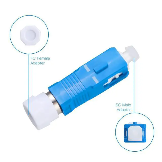Alt view image 3 of 6 - 4 Pack Fiber Optic Adapter Single Mode SC/UPC Male to FC/UPC Female 9/125um Adapter Fiber Optic Connector Hybrid Optical Fiber for Visual Fault Locator