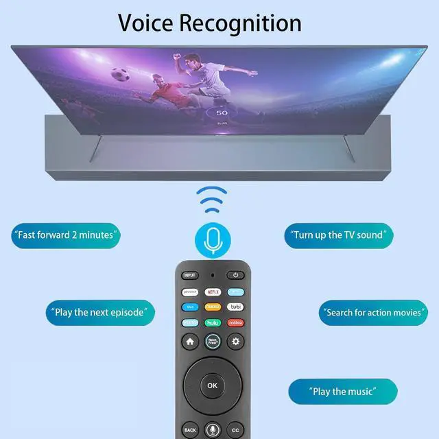 Alt view image 2 of 7 - XRT260 Voice Remote Control Compatible with Vizio Smart TV V-Series M-Series P-Series Replacement Controller with Netflix PrimeVideo Xumo Hulu Redbox Tubi Watch Free Buttons with Batteries