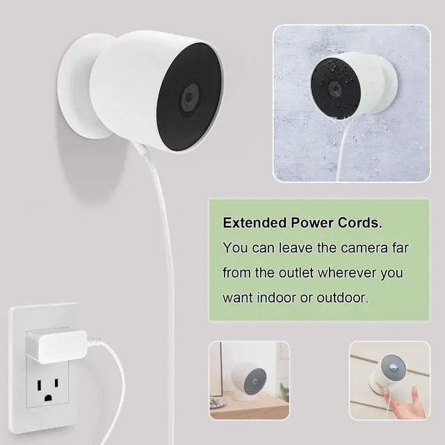 Alt view image 3 of 5 - Power Charging Cable Compatible with Google Nest Cam (Battery) Extended Charge Cord, 32.8ft (10m) Upgraded Version