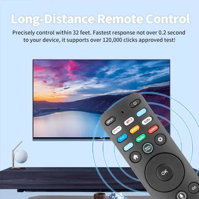 Alt view image 5 of 7 - XRT260 Voice Remote Control Compatible with Vizio Smart TV V-Series M-Series P-Series Replacement Controller with Netflix PrimeVideo Xumo Hulu Redbox Tubi Watch Free Buttons with Batteries