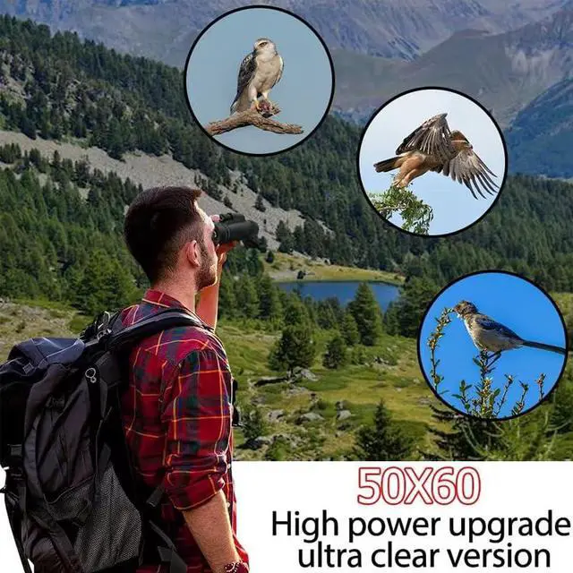 Alt view image 3 of 6 - 50x60 Monocular Telescope - Adult & Children Compact High-Definition Monocular with Smartphone Adapter Tripod for Outdoor Use