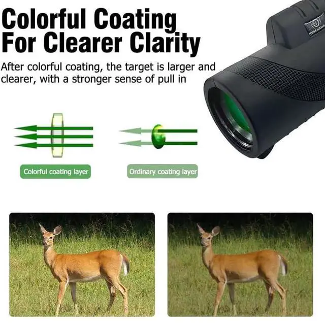 Alt view image 4 of 6 - 50x60 Monocular Telescope - Adult & Children Compact High-Definition Monocular with Smartphone Adapter Tripod for Outdoor Use