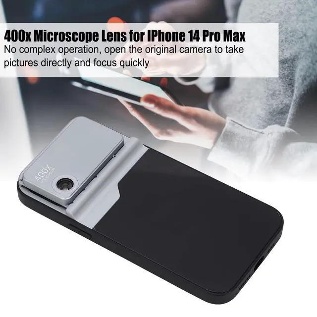 Alt view image 2 of 6 - 400X Phone Microscope, 400X Microscope with LED Light and Universal Phone Clip for iOS 14 Pro, Focus Quickly, Microworld for Kids and Adults