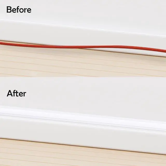 Alt view image 5 of 7 - TV Cord Hider Cable Protector - Strong Self Adhesive Wall Cord Cover Cable Hider - Low Profile Cable Management Wall Cord Concealer Cable Raceway