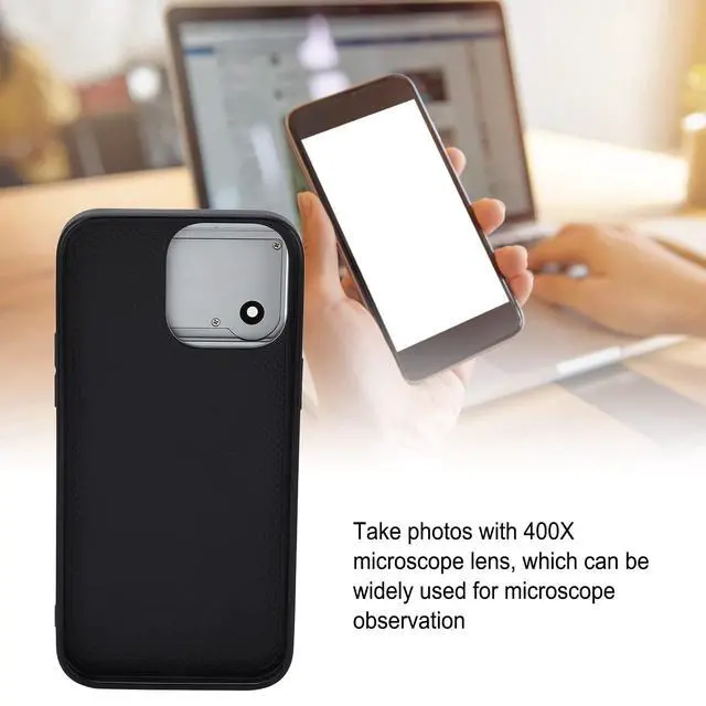 Alt view image 3 of 6 - 400X Phone Microscope, 400X Microscope with LED Light and Universal Phone Clip for iOS 14 Pro, Focus Quickly, Microworld for Kids and Adults