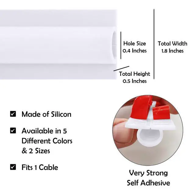 Alt view image 3 of 7 - TV Cord Hider Cable Protector - Strong Self Adhesive Wall Cord Cover Cable Hider - Low Profile Cable Management Wall Cord Concealer Cable Raceway