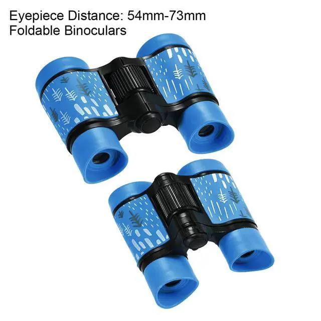 Alt view image 3 of 6 - Binoculars 4X30 Compact Folding Binoculars Shockproof Sky Blue with Neck Strap for Bird Watching Hiking Camping