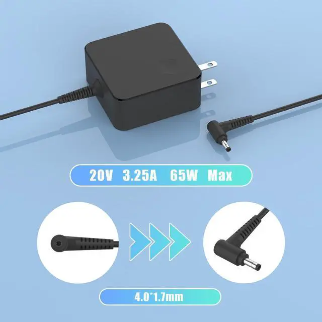 Alt view image 2 of 7 - 65W Round Tip Charger for Lenovo V14 V15 V17 G2 G4 G5 IRL ABP ADA Series | Adapter for Lenovo Ideapad 1 3 5 Slim 3 110 110s 310 320 330 330s s340 Yoga 710 720 510 520 330, Power Cord