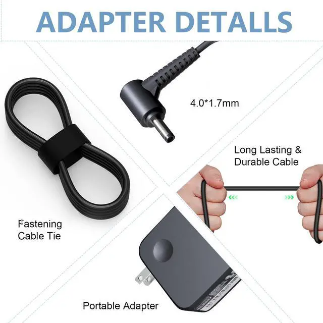 Alt view image 6 of 7 - 65W Round Tip Charger for Lenovo V14 V15 V17 G2 G4 G5 IRL ABP ADA Series | Adapter for Lenovo Ideapad 1 3 5 Slim 3 110 110s 310 320 330 330s s340 Yoga 710 720 510 520 330, Power Cord