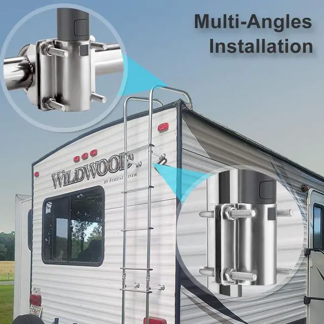 Alt view image 6 of 7 - Marine - Grade Stainless Steel Rail Mount for Starlink Gen 2 - Fits 1 - 2 Inch Poles, Ideal for Boat/Yacht/RV Antenna Install