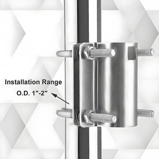 Alt view image 4 of 7 - Marine - Grade Stainless Steel Rail Mount for Starlink Gen 2 - Fits 1 - 2 Inch Poles, Ideal for Boat/Yacht/RV Antenna Install