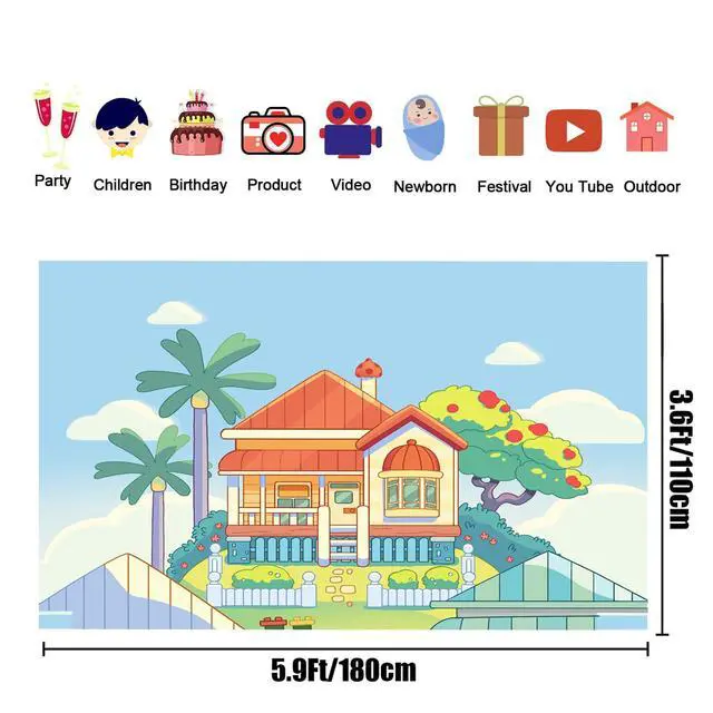 Alt view image 4 of 6 - Birthday Party Supplies, Blue Party Decorations Banner and Backdrop for Kid, Boys and Girls Happy Birthday Backdrop