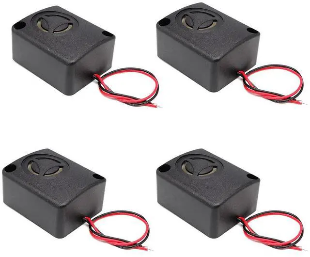 Main image of 4PCS 110dB Electronic Black Mini Piezo Alarm Siren DC 12V Insurance AntiTheft HighDecibel Square Shell Active Buzzer Alarm for Car Safes