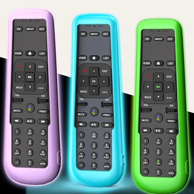 Main image of 3Pack Case Cover for AT&T TV Now DirecTV Receiver Remote Voice Control C71KW, Battery Cover Silicone Skin Sleeve Glow in the Dark Green Purple and Blue