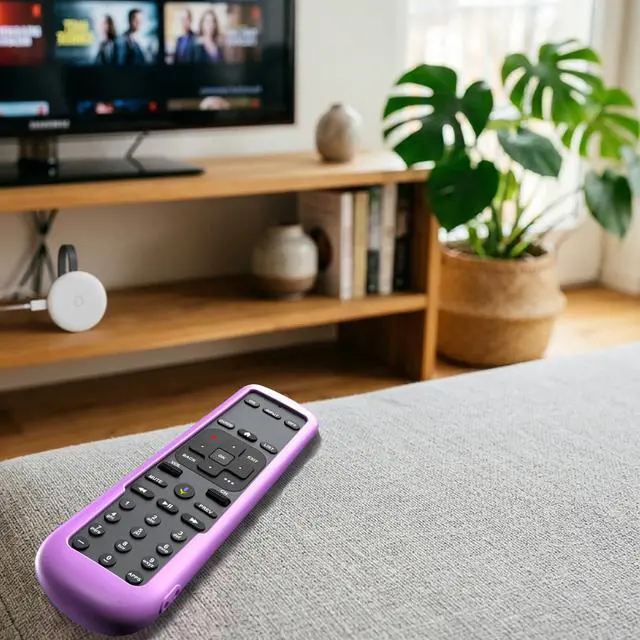 Alt view image 4 of 7 - 3Pack Case Cover for AT&T TV Now DirecTV Receiver Remote Voice Control C71KW, Battery Cover Silicone Skin Sleeve Glow in the Dark Green Purple and Blue