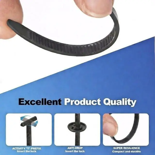 Alt view image 6 of 6 - 150 Pcs 2026 Upgraded Nylon Universal Cable Tie Buckle - Heavy Duty Push Mount Zip Ties for Car Bumper, Fender Liner & Splash Guard Repair - UV & Heat Resistant Snap-Fit Fastening Clips for Automotive