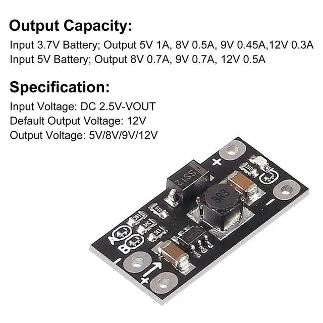 Alt view image 3 of 7 - 20Pcs Mini Boost Module 3.7V to 5V/8V/9V/12V Step Up Board 1.5A with LED Indicator DIY Voltage Multi-Function DC-DC Boost Converter Module 3.7V to 12V