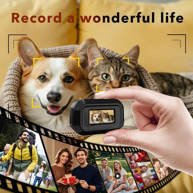 Alt view image 2 of 7 - Mini Keychain Camera with 14M 1080P FHD, Mini Pocket Digital Camera - 0.96" Tiny Portable Small Cameras, Video Recorder with 16GB Card, OTG for Travel Study Recording Vlog Night Shots (Black)