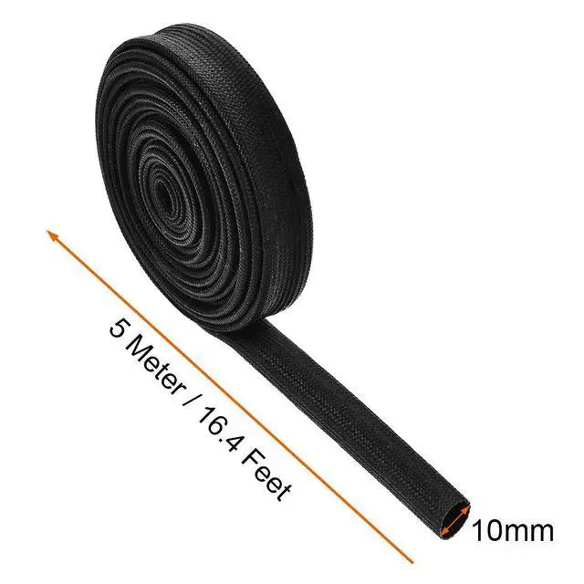 Alt view image 2 of 6 - Insulation Braid Sleeve,16.4Ft-10mm High TEMP Silicone Fiberglass Sleeve Black