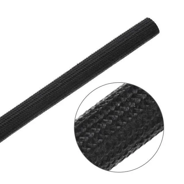Alt view image 3 of 6 - Insulation Braid Sleeve,16.4Ft-10mm High TEMP Silicone Fiberglass Sleeve Black