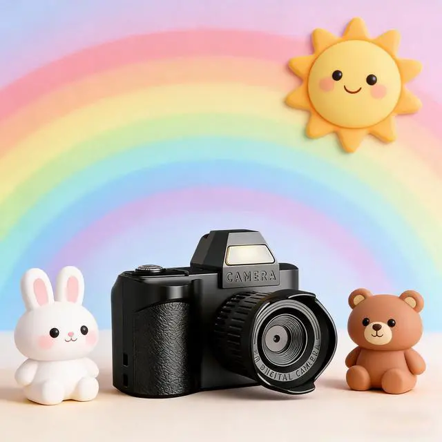 Alt view image 7 of 7 - Mini Digital Camera, 1080P Portable Camera for Photography with 64GB SD Card, Key Card Clip Chain for Beginners, Small Digital Camera for Boys and Girls, Compact Vlogging Camera with 5 Filters