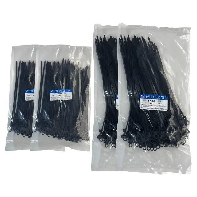 Alt view image 7 of 7 - Black Zip Ties 200pcs of 12",50Lbs and 200pcs of 8",40Lbs Mountable head Cable Ties Straps Heavy Duty Nylon Cable Zip Ties with Screw Mounting Hole (400, black)