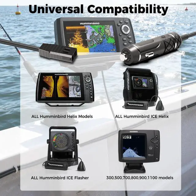 Alt view image 3 of 6 - 12V DC Power Adapter for Humminbird Helix 5 Fish Finders, Humminbird PC Helix 5/7/8/9/10/12/15, ICE Helix ICE Flasher Series 720105-1 411670-1, All 300 500 700 800 900 1100 Models