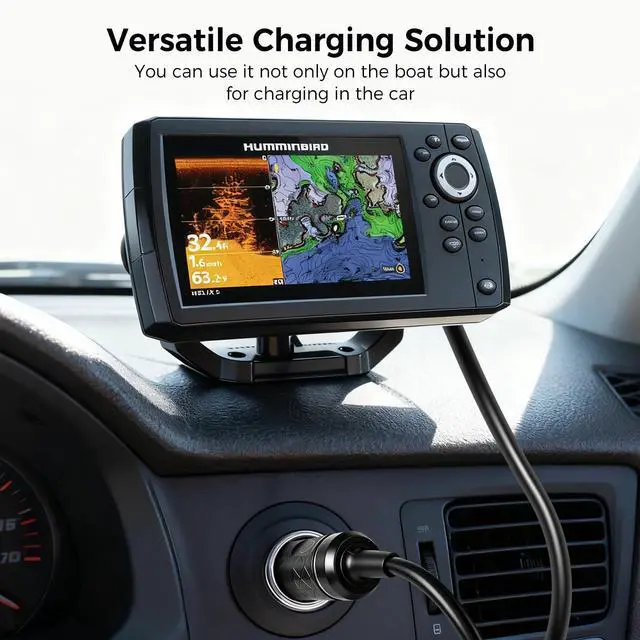 Alt view image 6 of 6 - 12V DC Power Adapter for Humminbird Helix 5 Fish Finders, Humminbird PC Helix 5/7/8/9/10/12/15, ICE Helix ICE Flasher Series 720105-1 411670-1, All 300 500 700 800 900 1100 Models