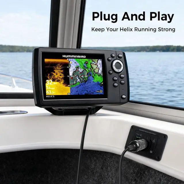 Alt view image 5 of 6 - 12V DC Power Adapter for Humminbird Helix 5 Fish Finders, Humminbird PC Helix 5/7/8/9/10/12/15, ICE Helix ICE Flasher Series 720105-1 411670-1, All 300 500 700 800 900 1100 Models