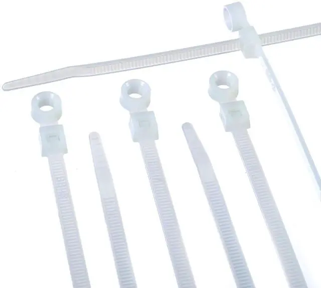 Main image of 11-IN Zip Ties with Screw Mount for Indoor/Outdoor Use - Heavy-Duty Nylon Electrical Cable Ties for Wire and Cord Management - 100 Pack, White, 11 Inches