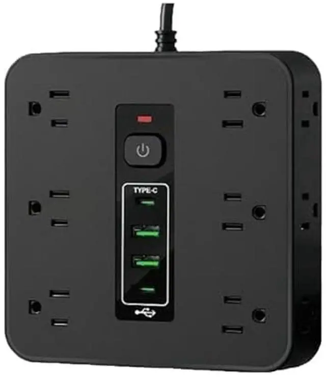 Main image of 16-in-1 Surge Protector Power Strip with 16 AC Outlets, 3 USB & 2 Type-C Ports, for Home Office Dorm Travel (Black)