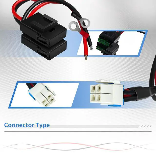 Alt view image 4 of 6 - 2-Pack 4-Pin DC 12AWG Power Cable for Yaesu FT-891 FT-450D FT-950 FTDX-3000 | for ICOM IC-7300 IC-7000 IC-7100 IC-7600 Radio