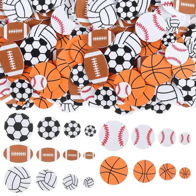 Main image of 1000 Pcs Foam Sports Stickers Self-Adhesive 100 Days Party Favor Foam Stickers Bulk Including Soccer Basketball Baseball Volleyball Football Sports Party Favors for Arts Crafts Decor Supply