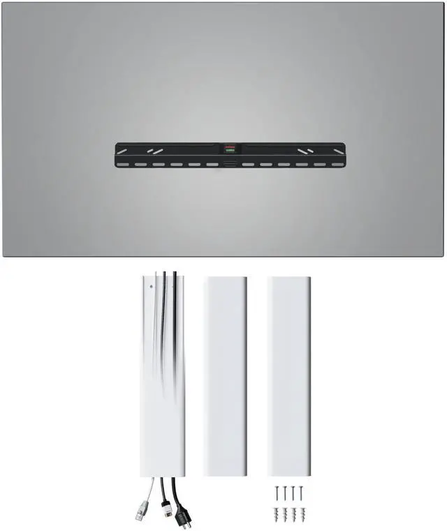Main image of Drywall TV Mount & Cable Hider Kit - No-Stud Wall Mount for TVs up to 100lbs + 48" Cord Cover Raceway for a Clean, Damage-Free Setup - Easy Install & Glare-Reducing Tilt