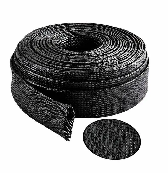Main image of 32.8 ft Nylon Hydraulic Hose Protector Sleeve Flame-Retardant, Tig Torch Cable Cover, Black Protective Cover Hose Sheath, Flexible Cutting Sheath Sleeve Management Wrap for Cord Tig (1.5 Inch Id)