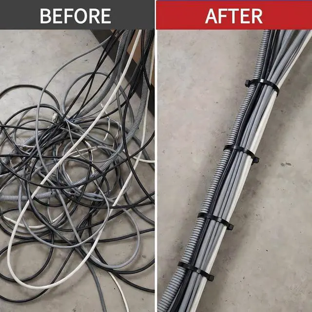 Alt view image 6 of 7 - 200 Pack 24 Inch Heavy Duty Zip Ties, Black Long Cable Ties, Extra Large Self-Locking Wire Ties, Nylon Ties Wraps for Indoor and Outdoor Use, 155 LBS Tensile Strength, UV Resistant