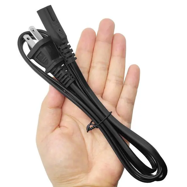 Alt view image 6 of 6 - 2Pcs 4.9Ft 2 Prong C8 AC Power Cord Male-to-Female 18AWG 2.5A Universal 2-Slot AC Power Plug Cable Replacement for TV Speaker Monitor Printer Camera with Adapter