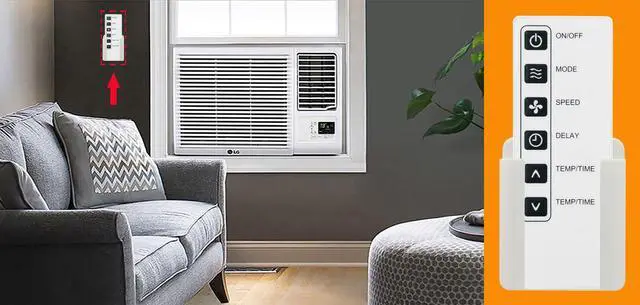 Alt view image 3 of 7 - Replacement Remote Control for GE Window Room Air Conditioner AHW05LZW1,AHC24DZH1,AHE18DZH1,AHH24DZ,AHE18DZ,AHC24DZ,AHW05LZ,WJ26X25653, with Holder
