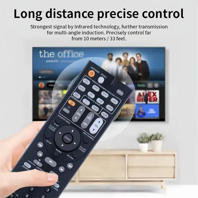 Alt view image 4 of 7 - RC-709M Replacement Remote Control for Onkyo Receiver TX-SR606 TX-SR607 TX-SR608 RC-880M TS-XR606 SR507 TX-NR626 TX-NR636 RC-866M RC-764M RC-710M RC-879M TX-SR607 RC-737M TX-NR525 TX-NR535 HT-R391