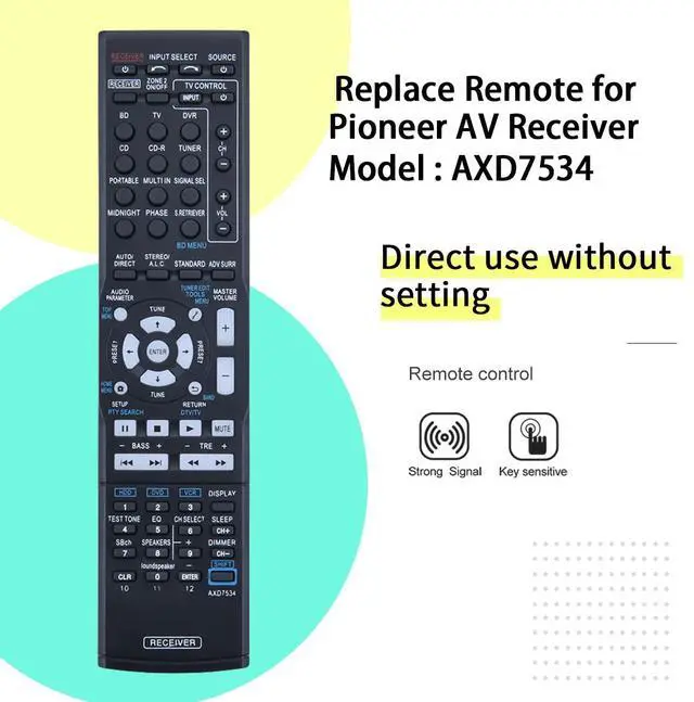 Alt view image 3 of 4 - AXD7534 Replacement Remote Control for Pioneer AV Receiver VSX-519V SX-319V-K SX-319V VSX-819H VSX-517-S VSX-817-K VSX817S VSX-817-S VSX817K VSX-80TXV AXD7535 AXD7569 AXD7531