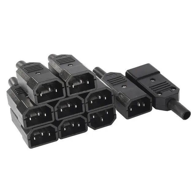 Main image of 10Pcs AC250V 10A IEC320 C14 Male 3 Terminals Power Socket Adapter Connector