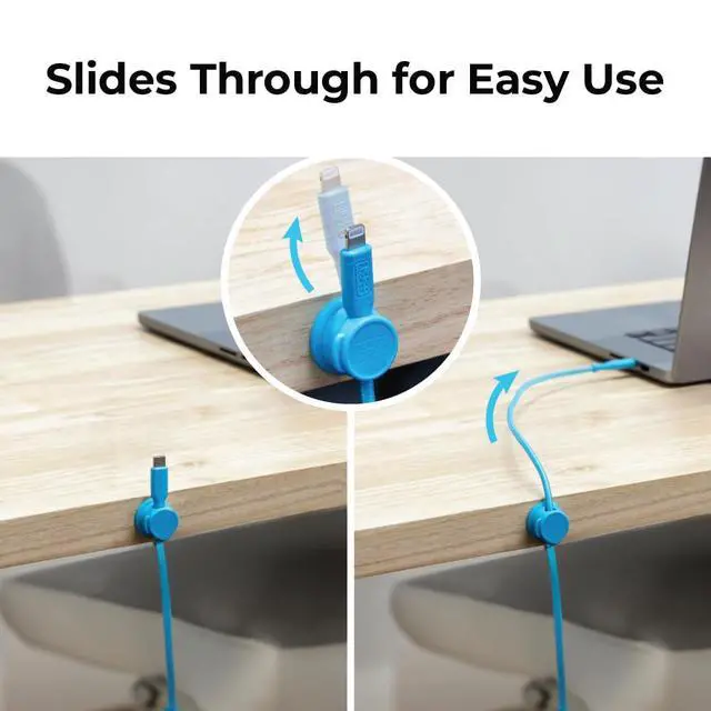 Alt view image 2 of 6 - Magnetic Cord Organizer Holder, 6 Pack Magnetic Cable Clips | Under Desk Cable Management, Strong Adhesive Cord Holder for Nightstand Kitchen Appliances Car Wall Office, Phone Wire Keeper