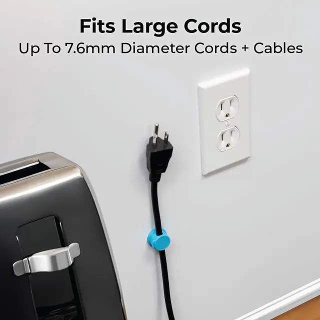 Alt view image 5 of 6 - Magnetic Cord Organizer Holder, 6 Pack Magnetic Cable Clips | Under Desk Cable Management, Strong Adhesive Cord Holder for Nightstand Kitchen Appliances Car Wall Office, Phone Wire Keeper
