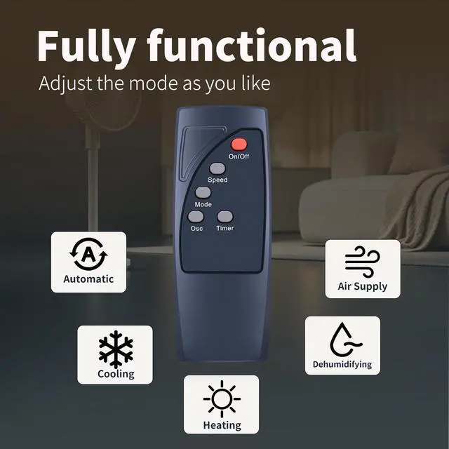 Alt view image 6 of 7 - Remote Control for AMZ Basics 16" Pedestal Floor Fan FS40-10BR | easy to use,no pairing required