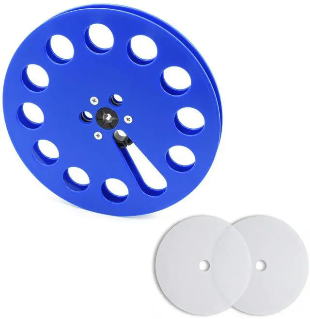 Main image of 7 Inch Empty Takeup Reel for 1/4 Inch Tape Recorder, Blue | Includes 2 silicone pads for secure tape winding, compatible with most open reel tape recorders and recording systems