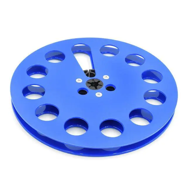 Alt view image 4 of 7 - 7 Inch Empty Takeup Reel for 1/4 Inch Tape Recorder, Blue | Includes 2 silicone pads for secure tape winding, compatible with most open reel tape recorders and recording systems